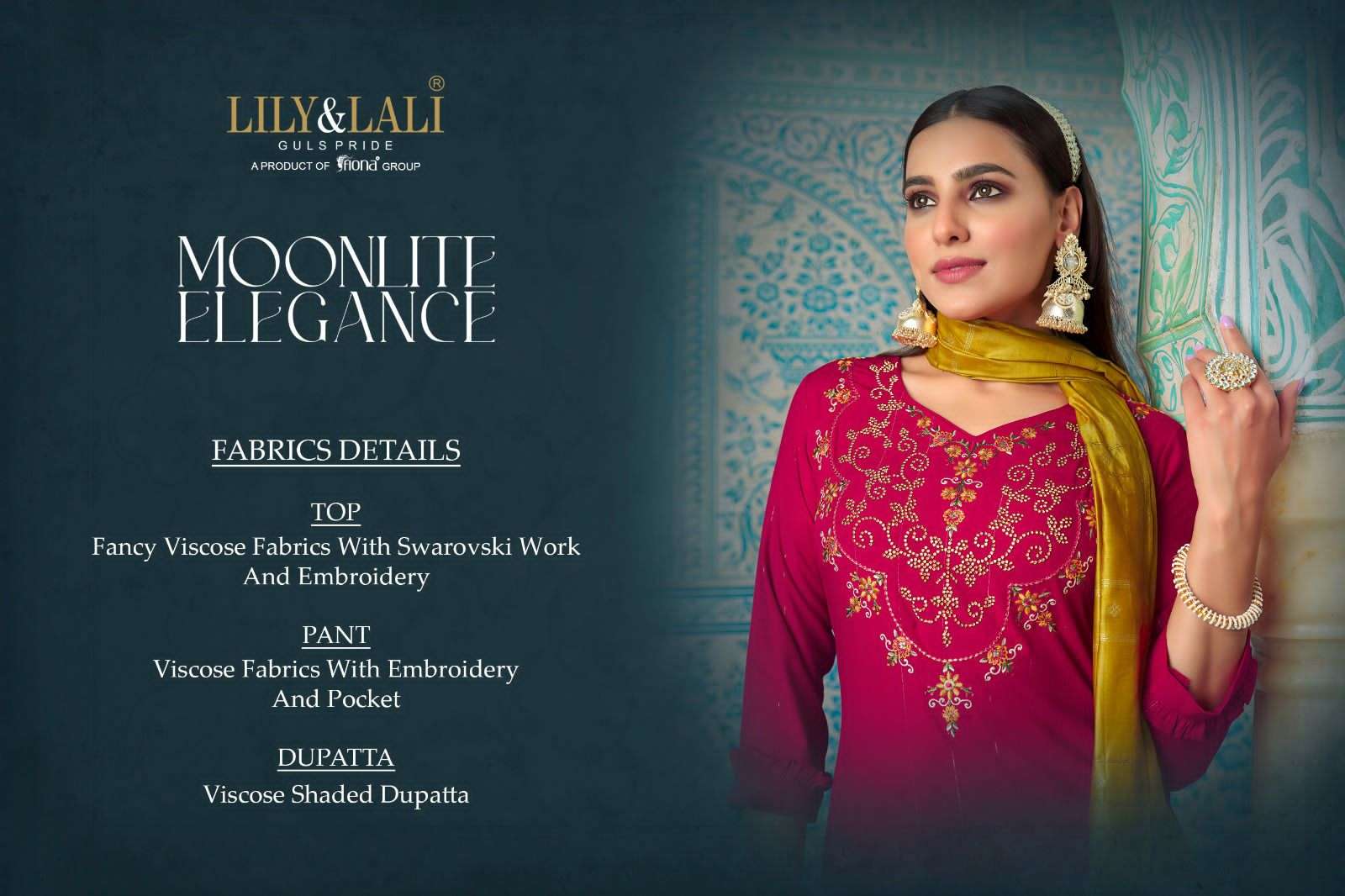  Lily &lali moonlite elegance  Readymade suit  with viscose fabric