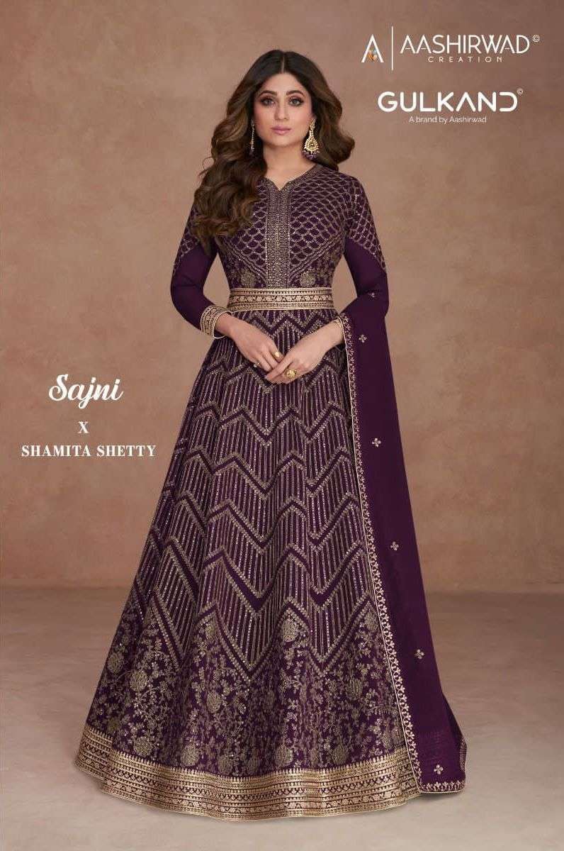 AASHIRWAD GULKAND SAJNI LONG GOWN  ANARKALI SUIT DEALER SURAT