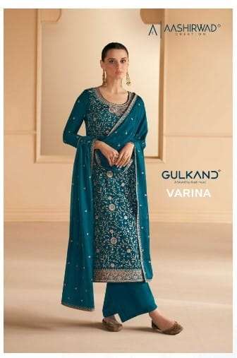 AASHIRWAD GULKAND VARINA FESTIVAL  DEISGNER SALWAR KAMEEZ WHOLESALER SURAT 