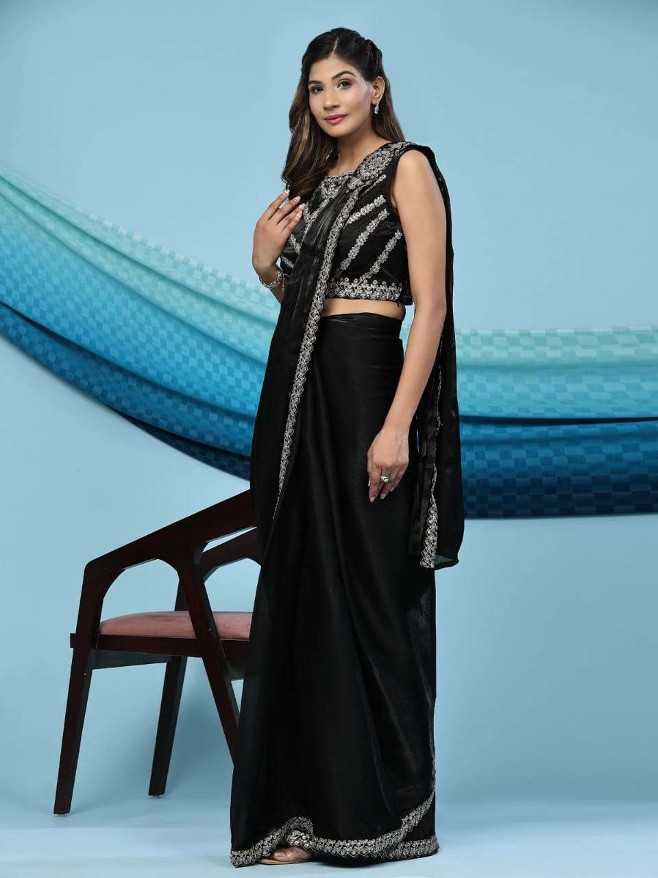 AMOHA TRENDZ  240 READY TO WEAR PARTYWEAR SAREE ONLINE 