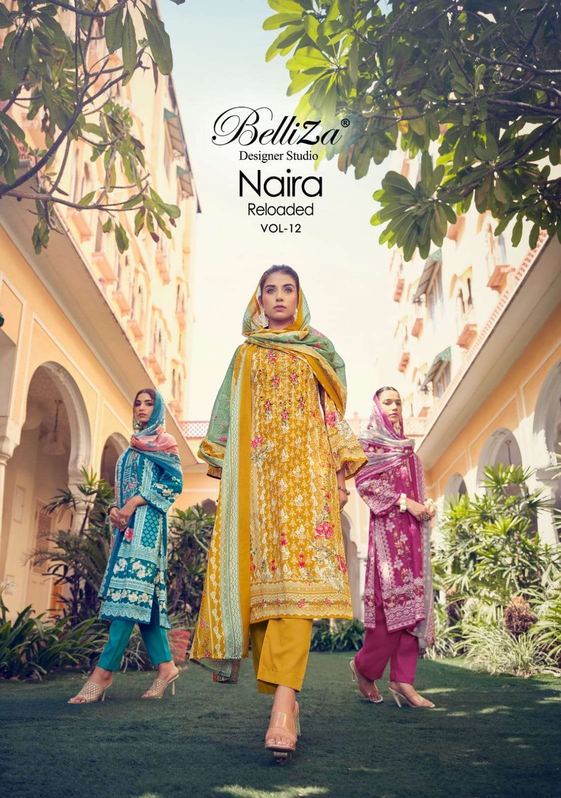 BELLIZA NAIRA 12 SELF EMBRODERY PAKISTANI SUIT WHOLESALER