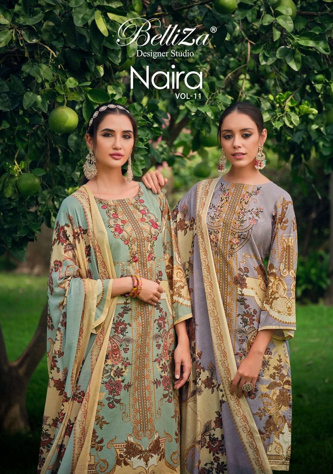 belliza naira vol11 pakistaani print self embrodery catog suit supplier