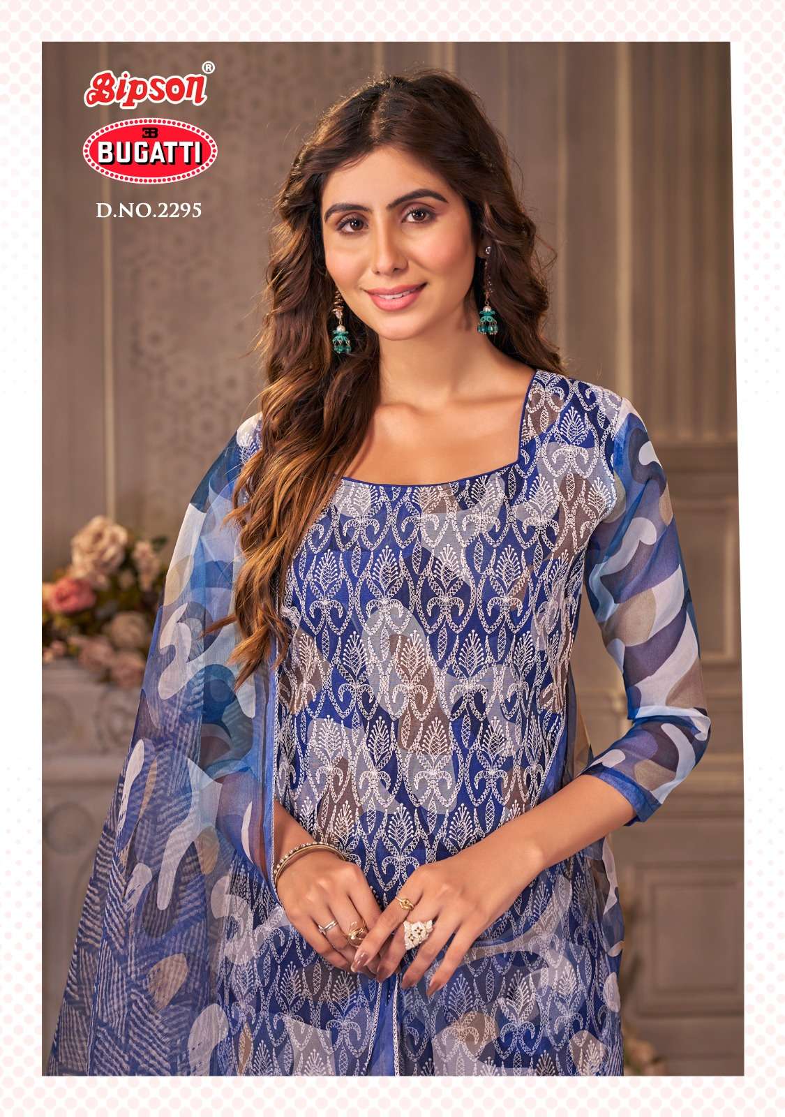 BIPSON BUGATI 2295 ORGENZA PRINT SUIT SUPPLIER 