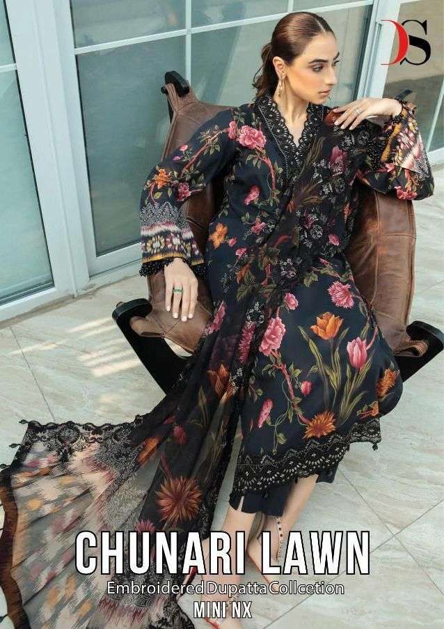 DEEPAY CHUNRI LAWN MINI NX EMBROIDERED DUPPTA PAKISTANI COLLECTION SUPPLIER 