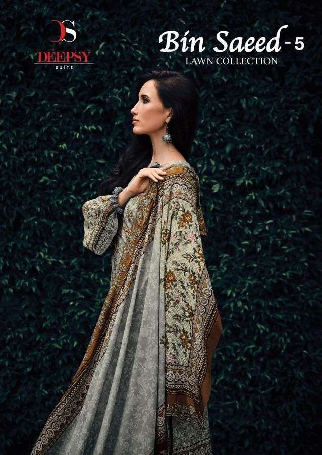 DEEPSY BIN SAEED LAWN COLLECTION VOL 5 PAKISTANI  COTTON SUIT WHOLESALER SURAT