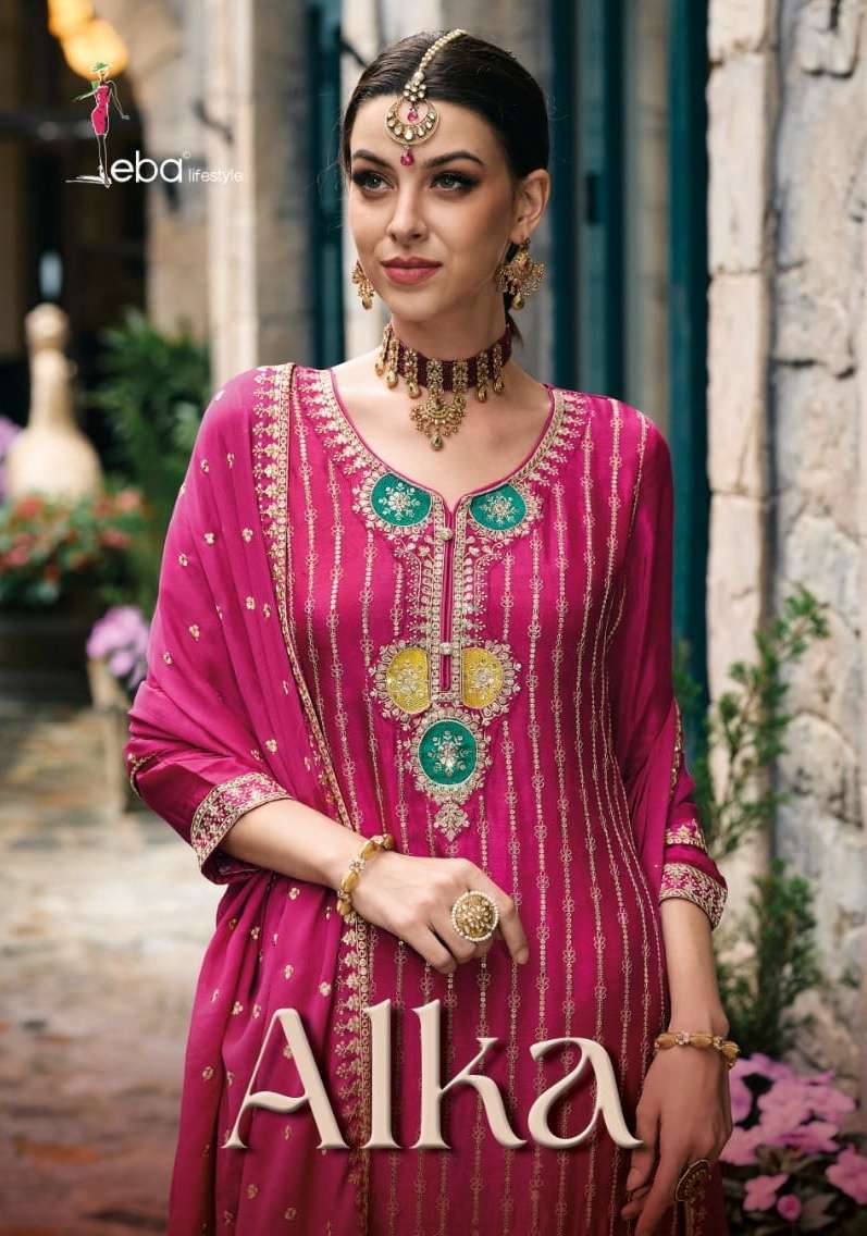 EBA ALKA PARTYWEAR PALZOO SALWAR KAMEEZ EXPOTER 