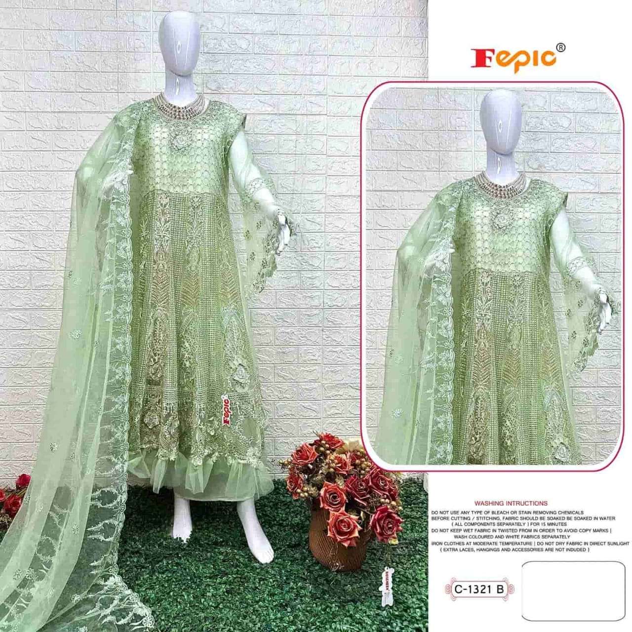 FEPIC ROSEMEEN C1321 NET PAKISTANI SUIT DEALER 