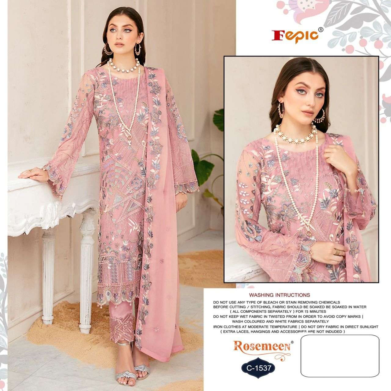 FEPIC ROSEMEEN C1537  PAKISTANI NEW COLLECTION SUPPLIER SURAT