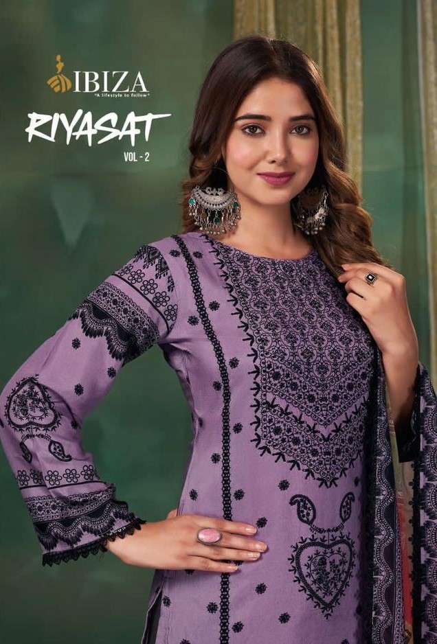 IBIZA RIYASATVOL-2  PURE MUSLIN PAKISTANI STYLE PYOR FABRIC SUIT