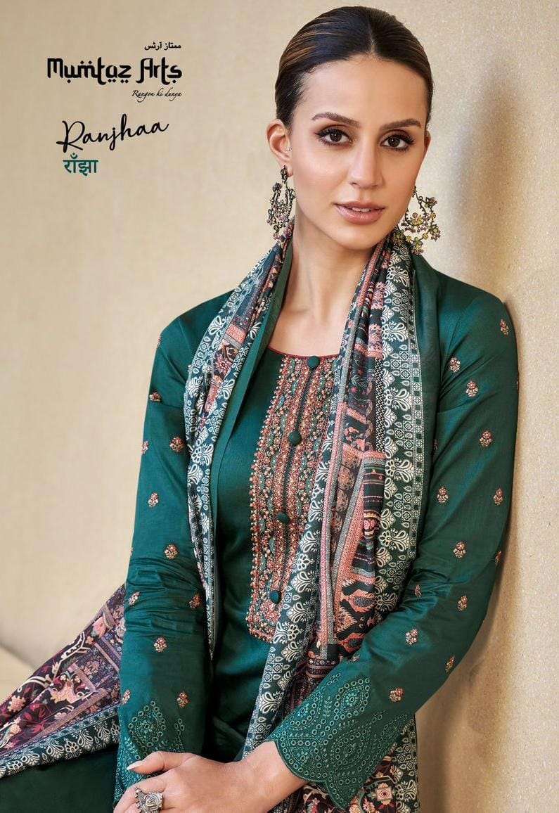 MUMTAZ ARTS RANJHAA JAM COTTON SALWAR KAMEEZ CATLOG DEALER 