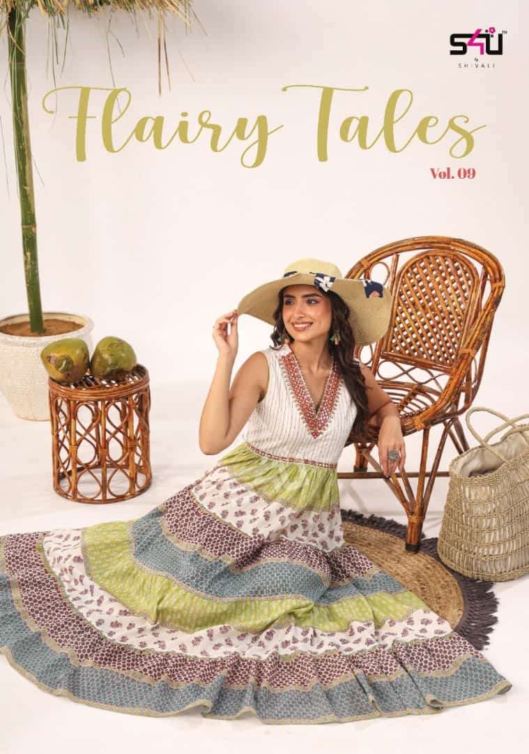 S4U FLAIRY TALES VOL 9 DESIGNER LONG GOWN KURTI COLLECTION WHOLESALER IN SURAT 