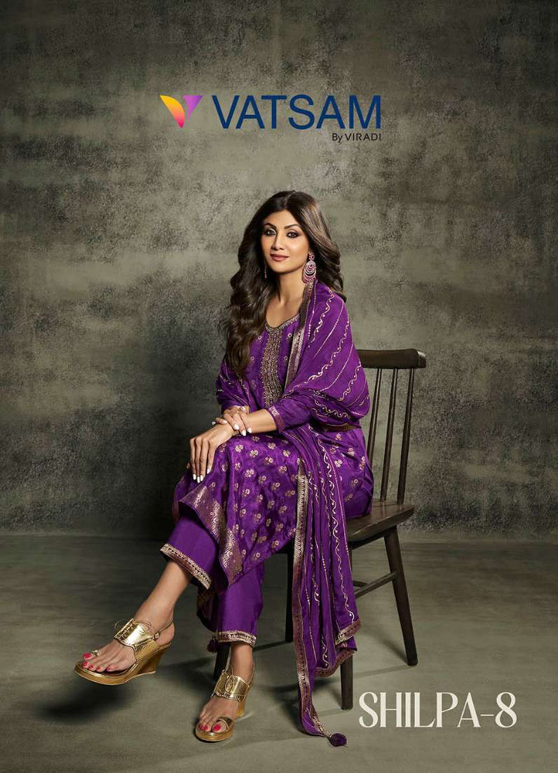 VATSAM SHILPA VOL 8 BY VINAY FASHION RAEDYMADE SILK SALWAR SUIT WHOLESALER 