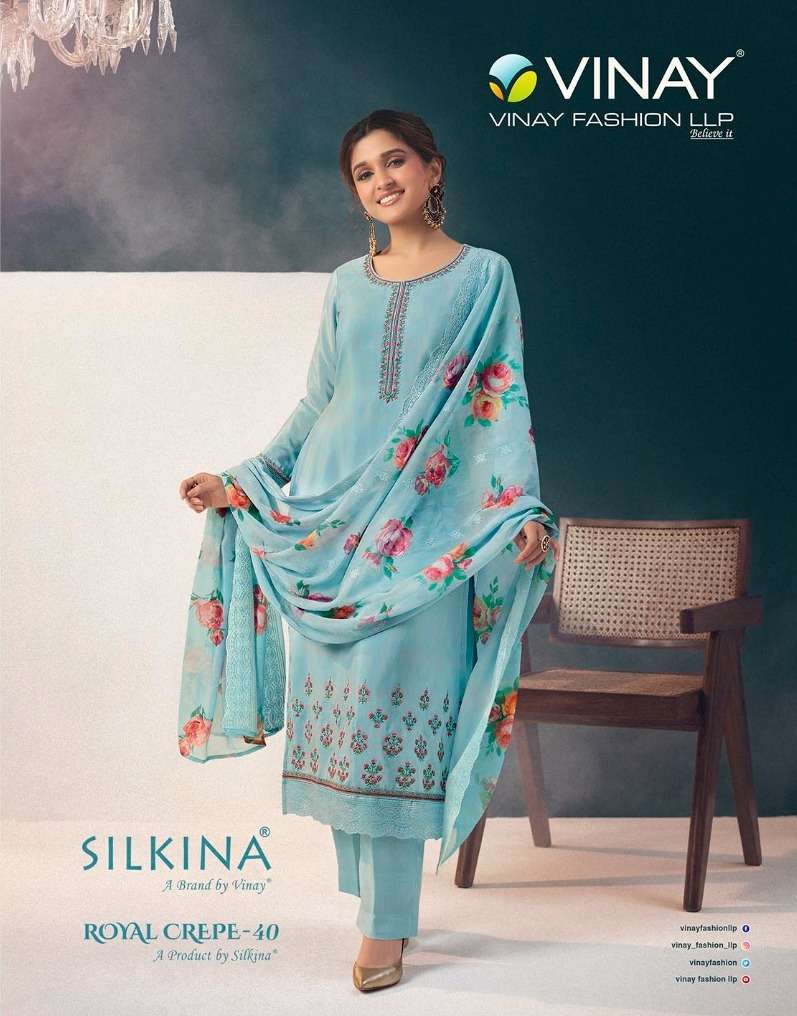 VINAY FASHION SILKINA CREAP VOL 40 CREAP SUIT DEALER SURAT