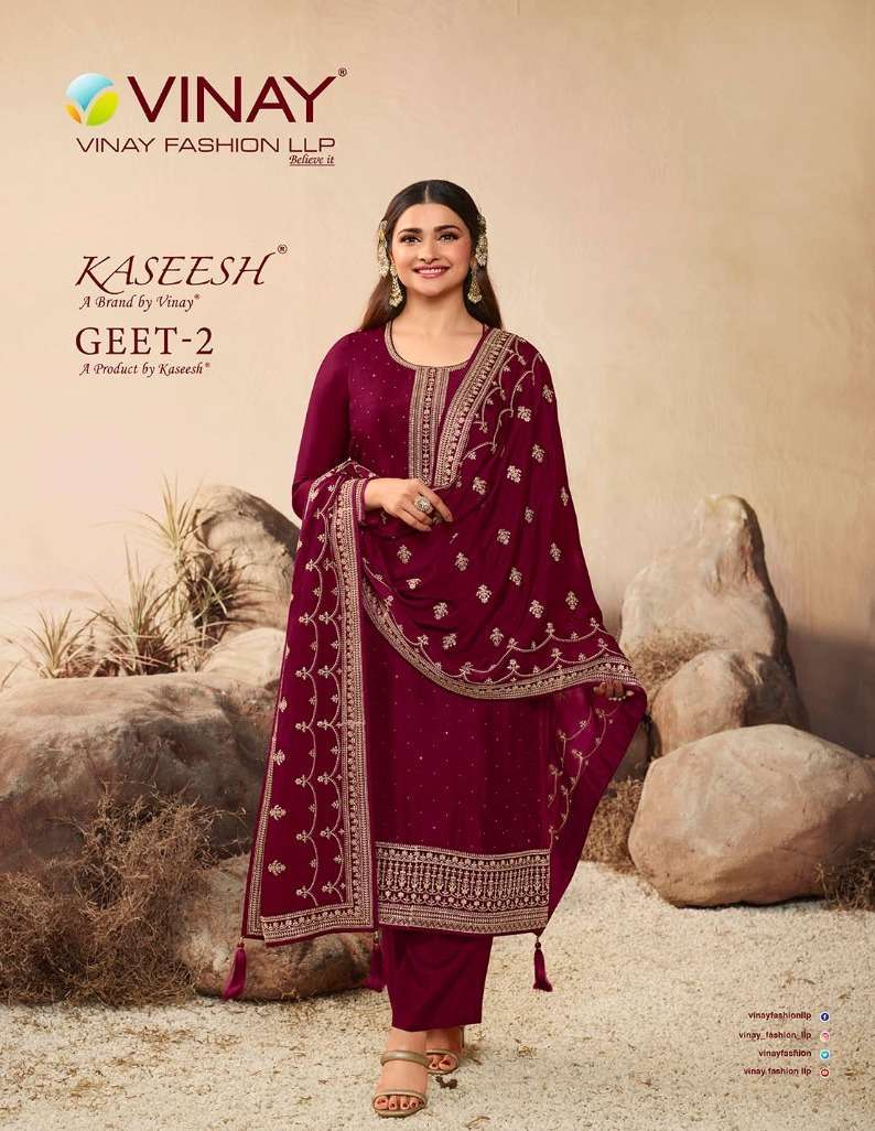 VINAY KASEESH GEET VOL 2 DOLA SILK FANCY SUIT EXPOTER SURAT