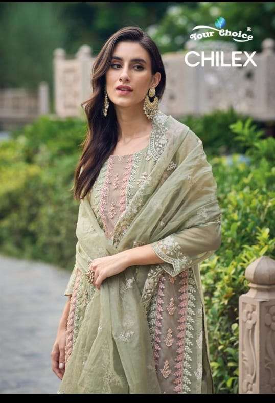 YOUR CHOICE CHILEX DESIGNER PAKISTANI WEAR STRAIGHT SUIT DEALER 