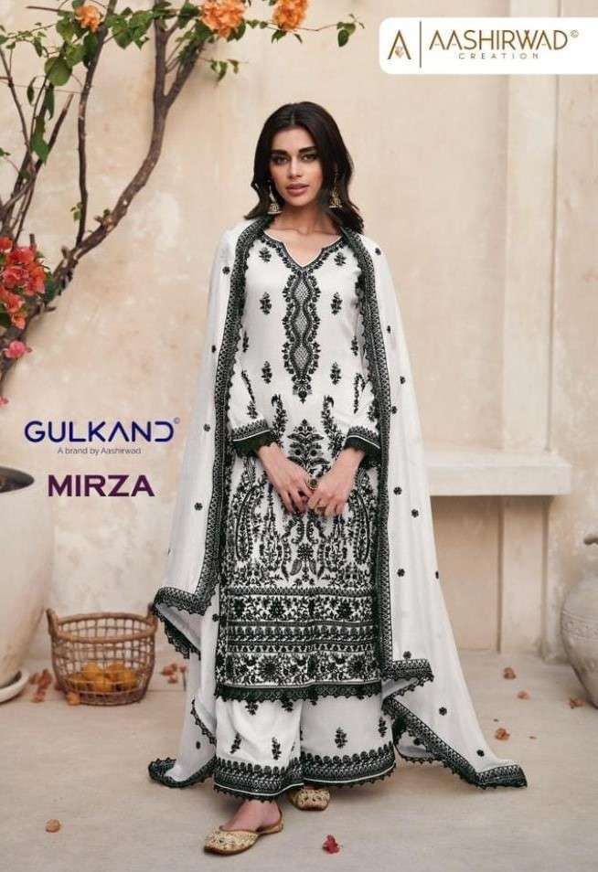 AASHIRWAD GULKAND MIRZA BLACK& WHITE READYMADE COLLECTION 