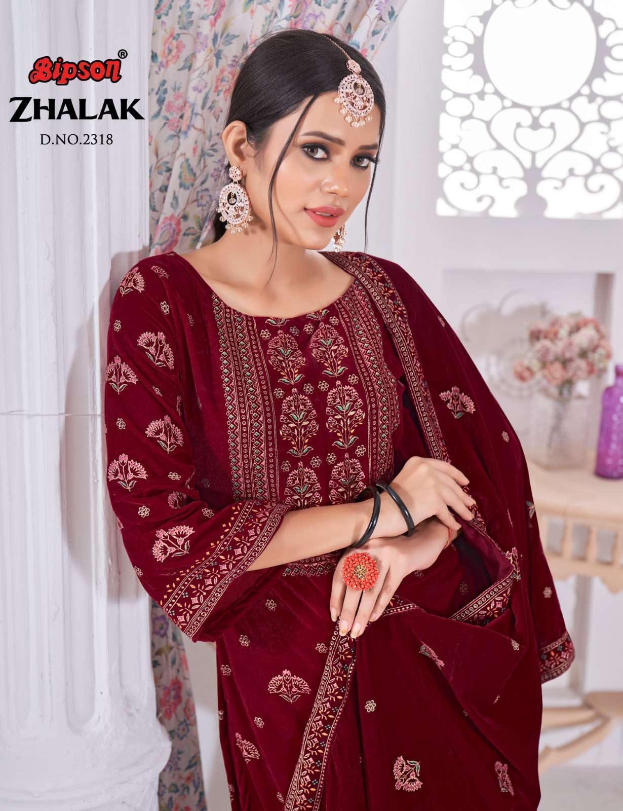 BIPSON ZHALAK 2318 FANCY VELVET KASHMIRI WINTER SUIT SUPPLIER