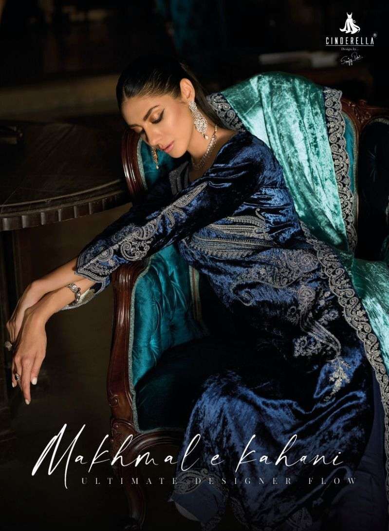 CINDERELLA MAKHMAL E KAHANI DESIGNER PARTYWEAR KASHMIRI SUIT CATLOG WHOLESALER