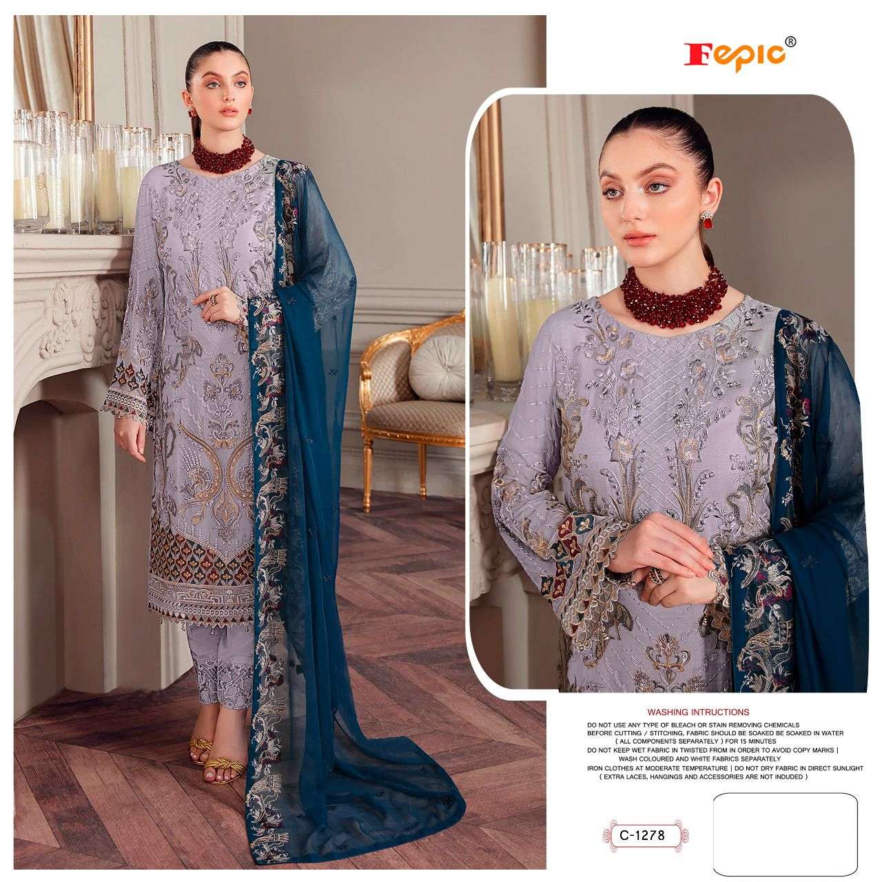 FEPIC ROSEMEEN C1278 PAKISTANI PATCH WORK SUIT SUPPLIER 