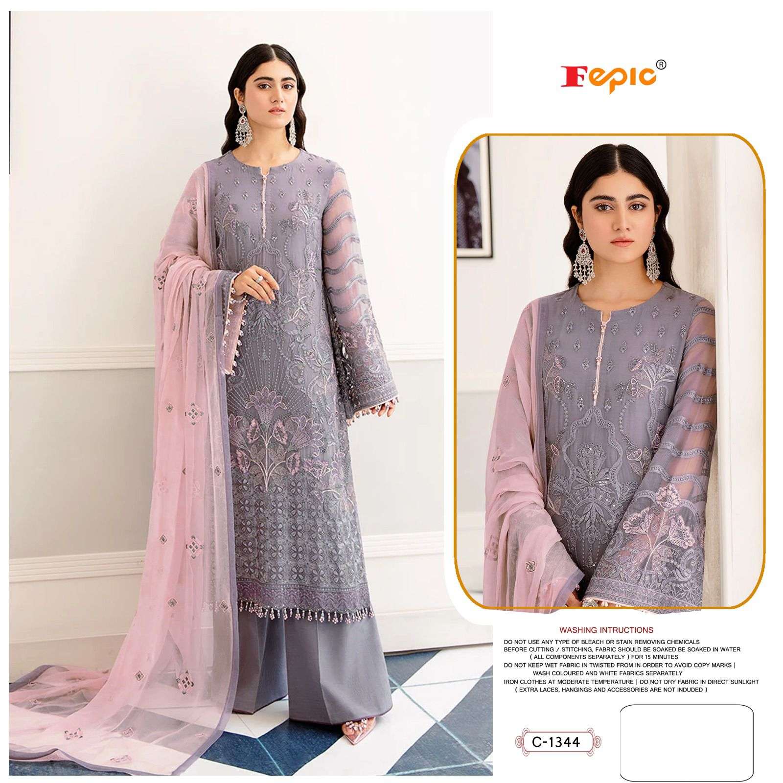 FEPIC ROSEMEEN C1344 GEORGETTE PAKISATNI SINGLE SUIT ONLINE DEALER 