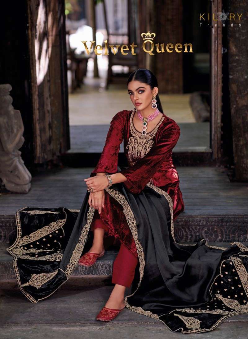 KILORY TRENDZ VELVET QUEEN FANCY WORK VELVET ORE WINTER COLLECTION 