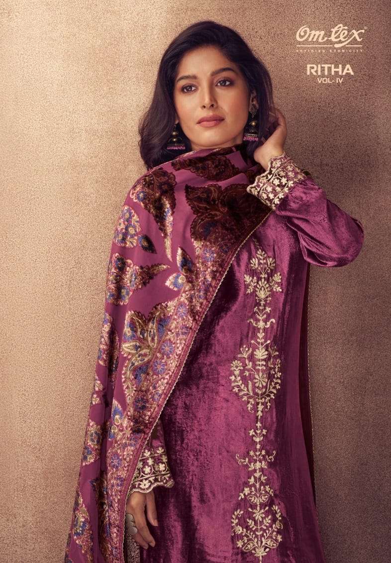 OMTEX RITHA VELVET DESIGNER PALACHI DUPPTA CATLOG COLLECTION