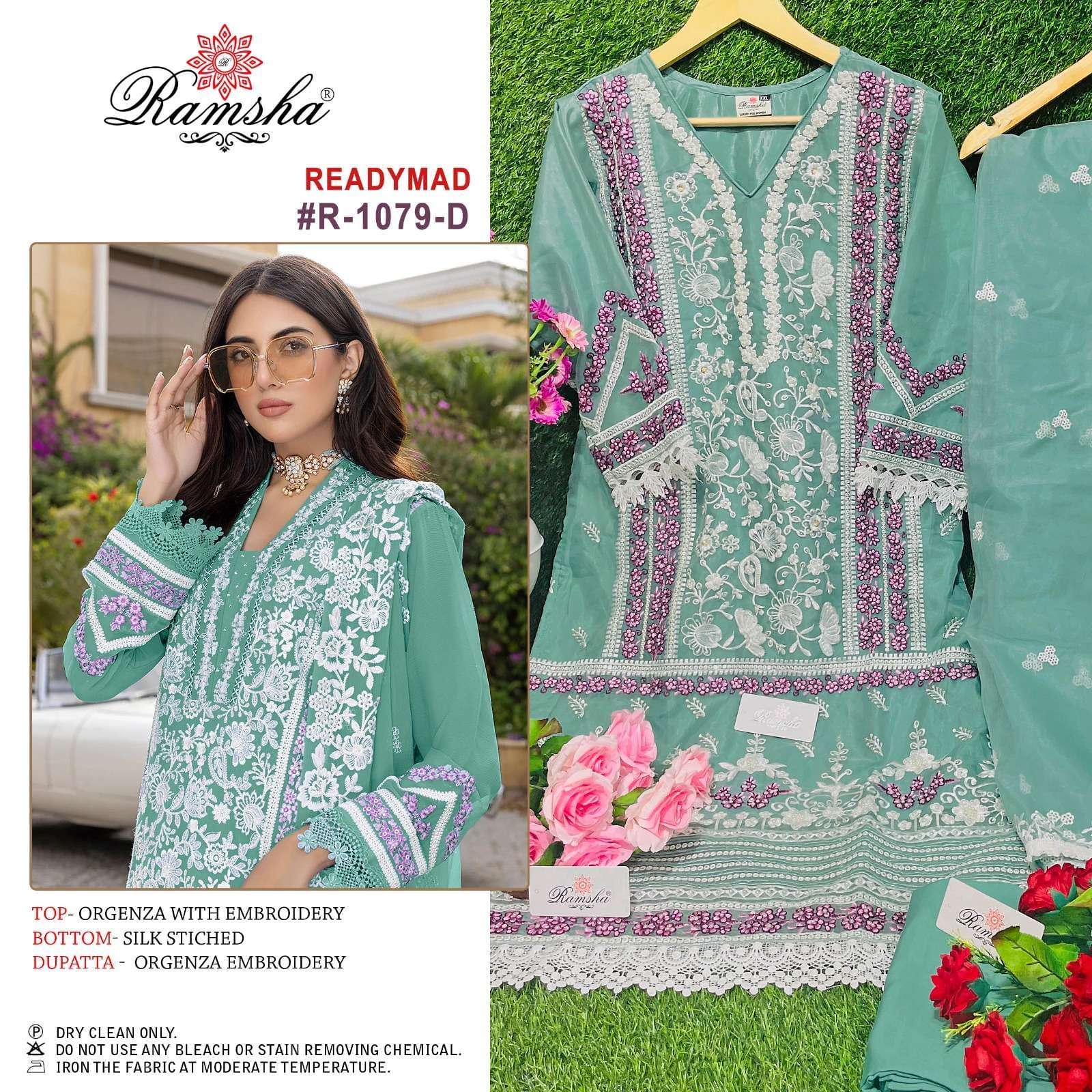 RAMSHA 1079 READYMADE PAKISTANI EMBROIDERY WORK CATLOG WHOLESALER 