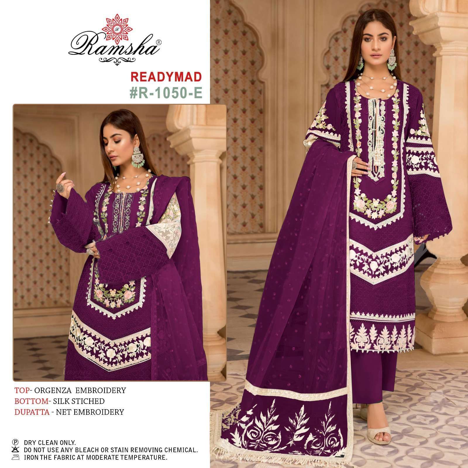 RAMSHA R-1050 ORGENZA PAKISTANI READYMADE COLLECTION EXPOTER