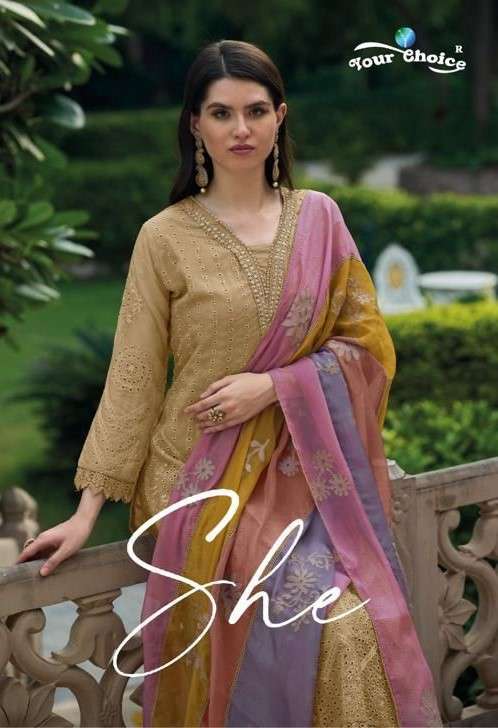 YOUR CHOICE SHE ORGENZA READYMADE COLLECTION SUPPLIER SURAT