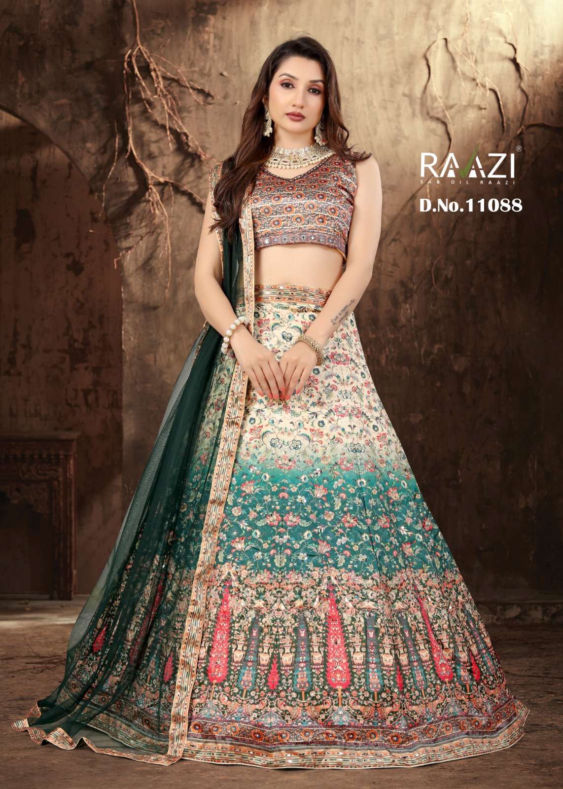 RAAZI RANGREZ 11086-11091 NET BRIDAL LEHANGA LATEST COLLECTION SUPPLIER 