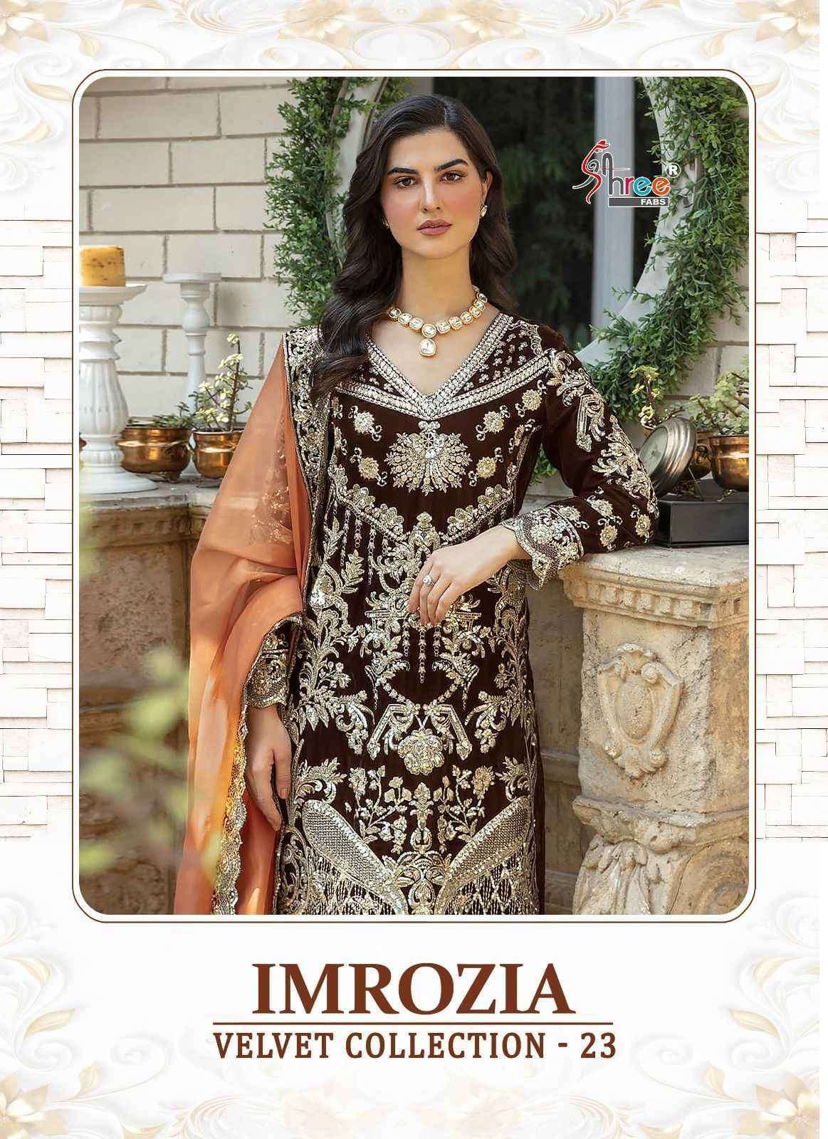 SHREE FABS IMROZIA VELVET COLLECTION-23 DESIGNER PAKISTANI VELVET SUIT CATLOG WHOLESALER