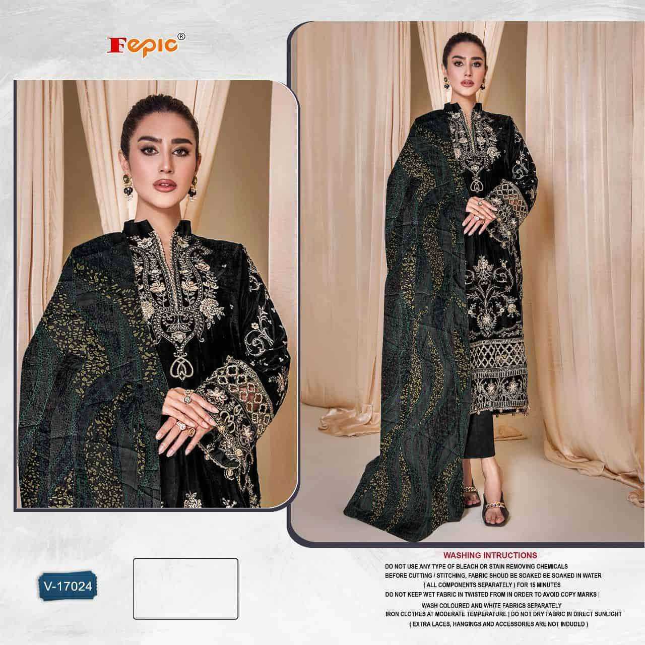 FEPIC ROSEMEEN V17024 PAKISTANI EXCLUSIVE VELVET PRE WINTER KASHMIRI SUIT