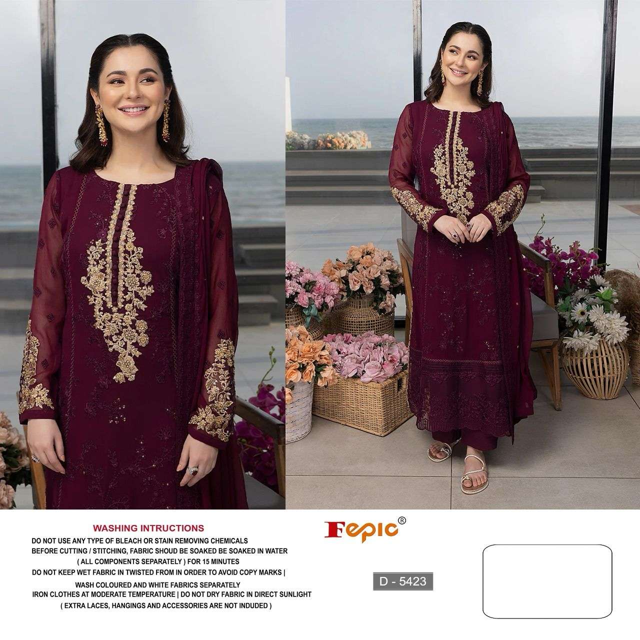 FEPIC ROSEMEEN D5423 PAKISTANI STYLE FANCY WEAR DESIGNER SUIT ONLINE SELLER