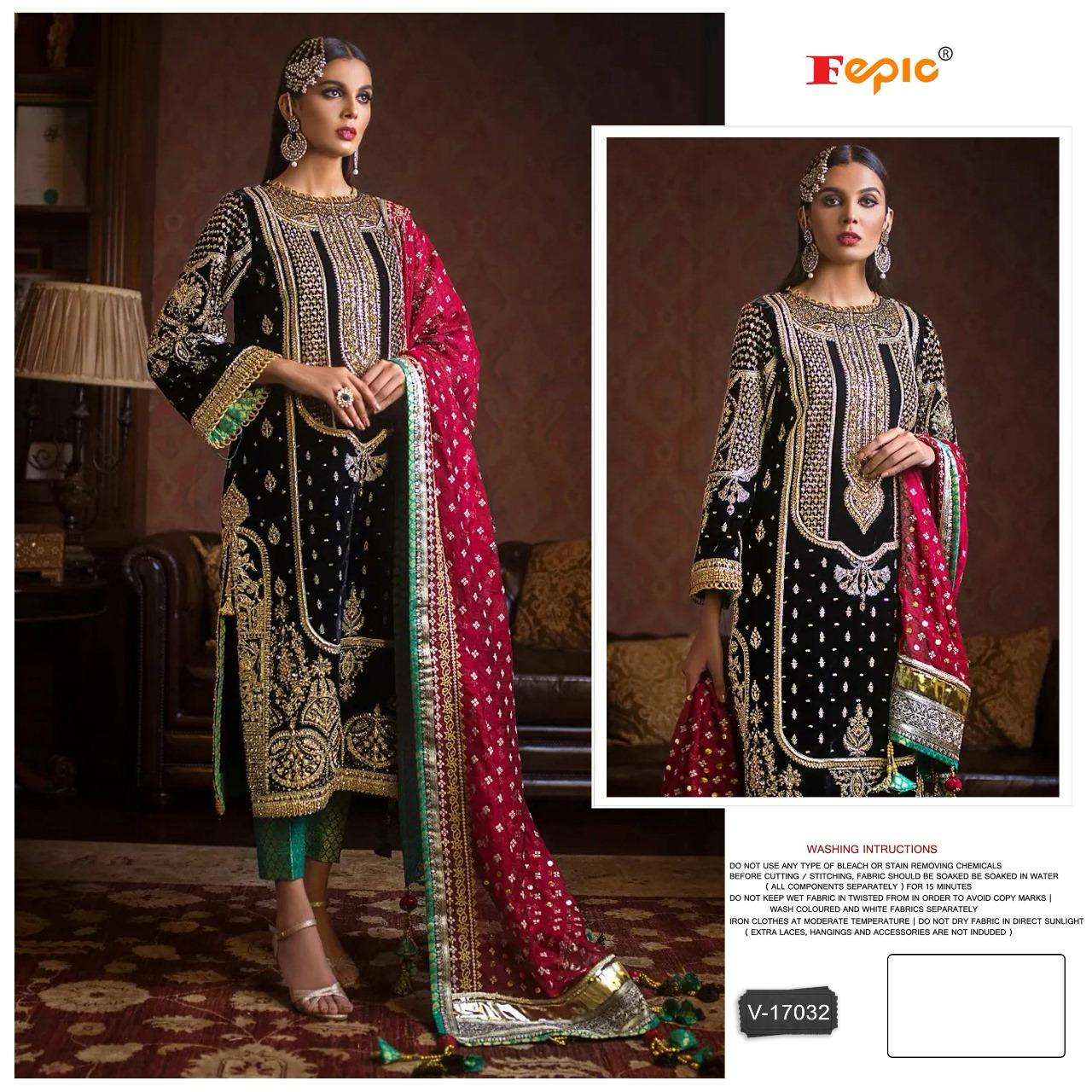 FEPIC ROSEMEEN V17032 PAKISTANI VELVET EMBRODIERY WINTER SUIT SUPPLIER SURAT