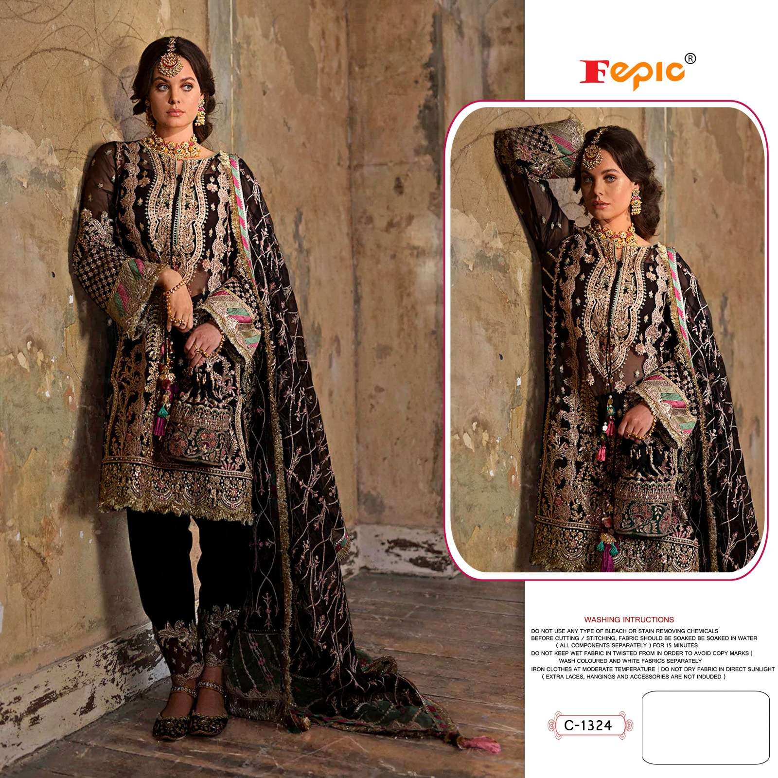 FEPIC ROSEMEEN C1324 ORGENZA PAKISTANI SALWAR SUIT ONLINE DEALER SURAT