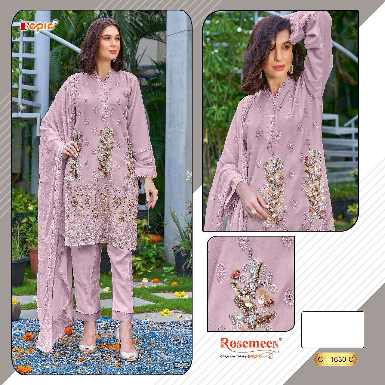 FEPIC C1630 ROSEMEEN GEORGEETE PAKISTANI SUIT SUPPLIER INDIA