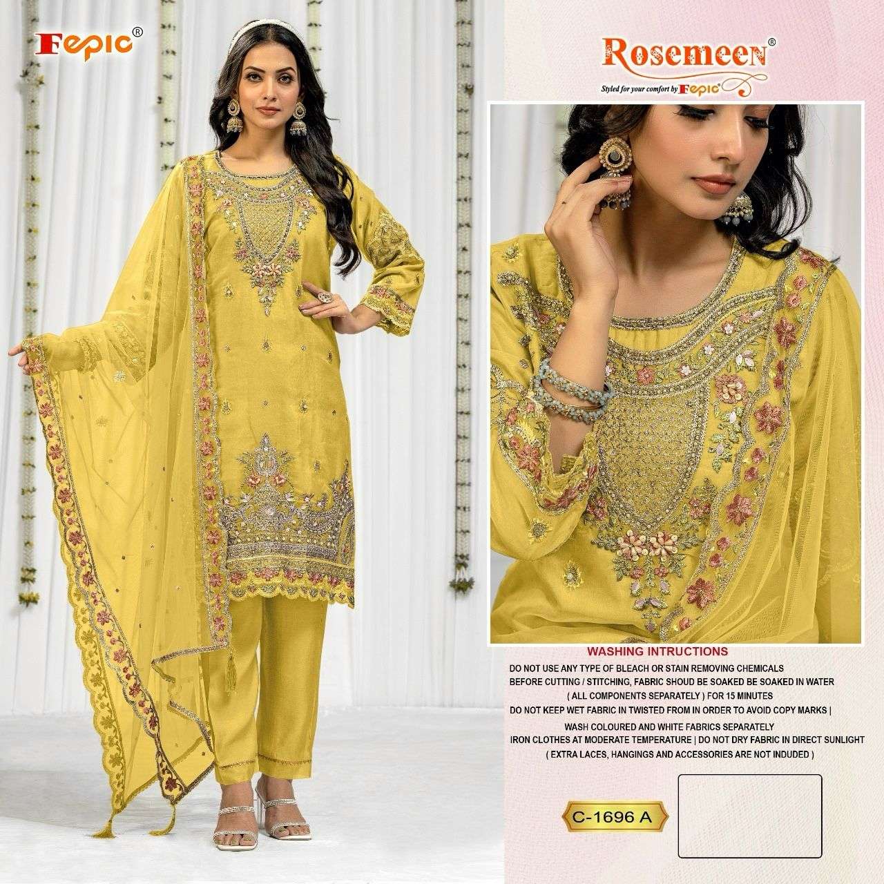 FEPIC C1696 ROSEMEEN PAKISTANI SALWAR DESIGN 