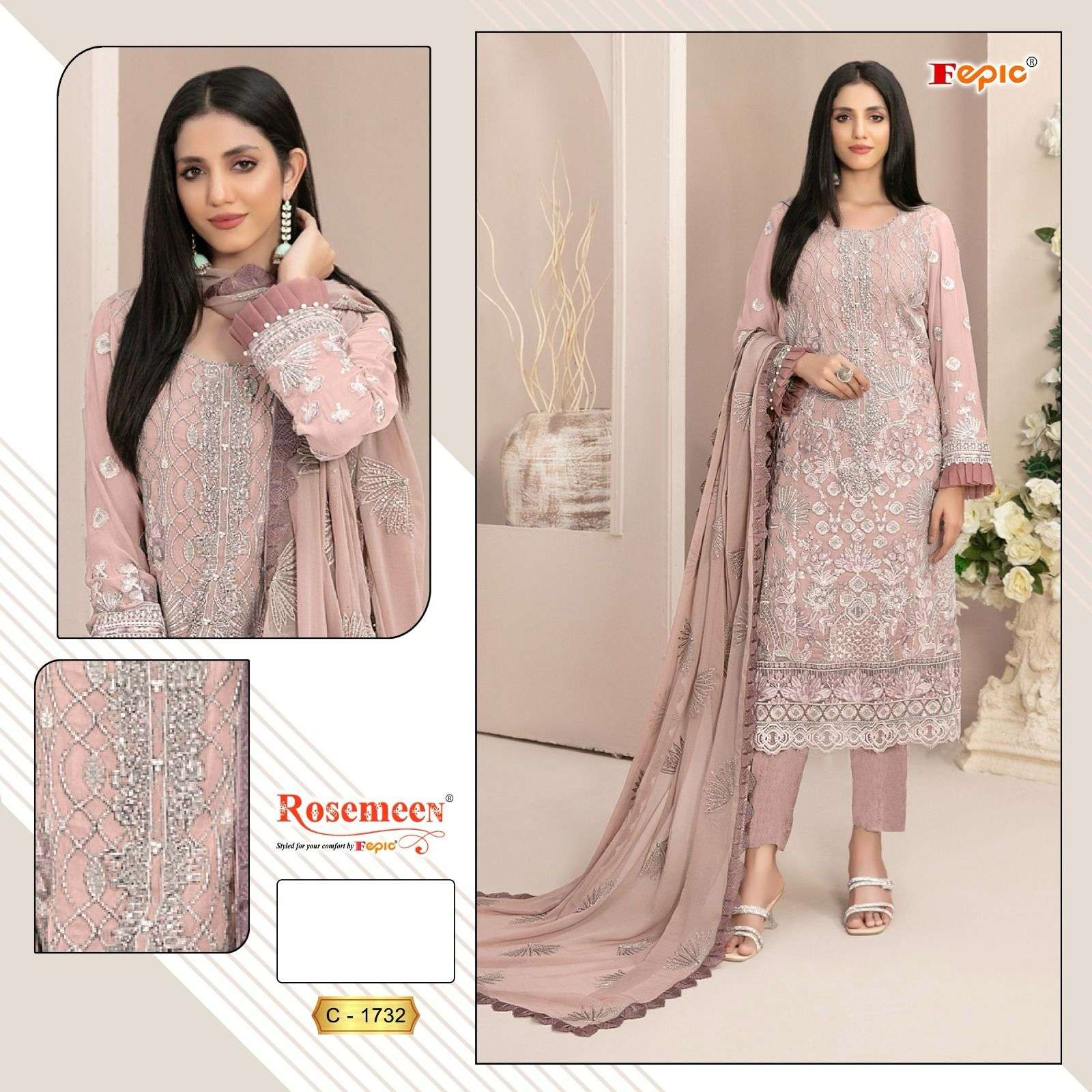 FEPIC C1732 ROSEMEEN PAKISTANI SUIT WHOLESALE