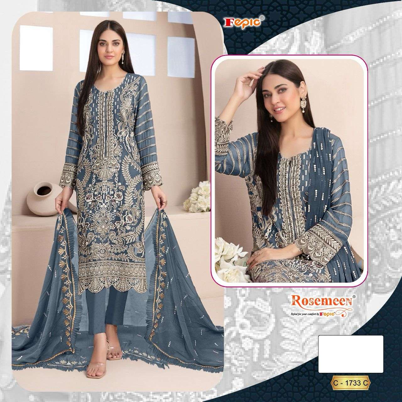 fepic c1733 rosemeen exclusive pakistani dress online dealer