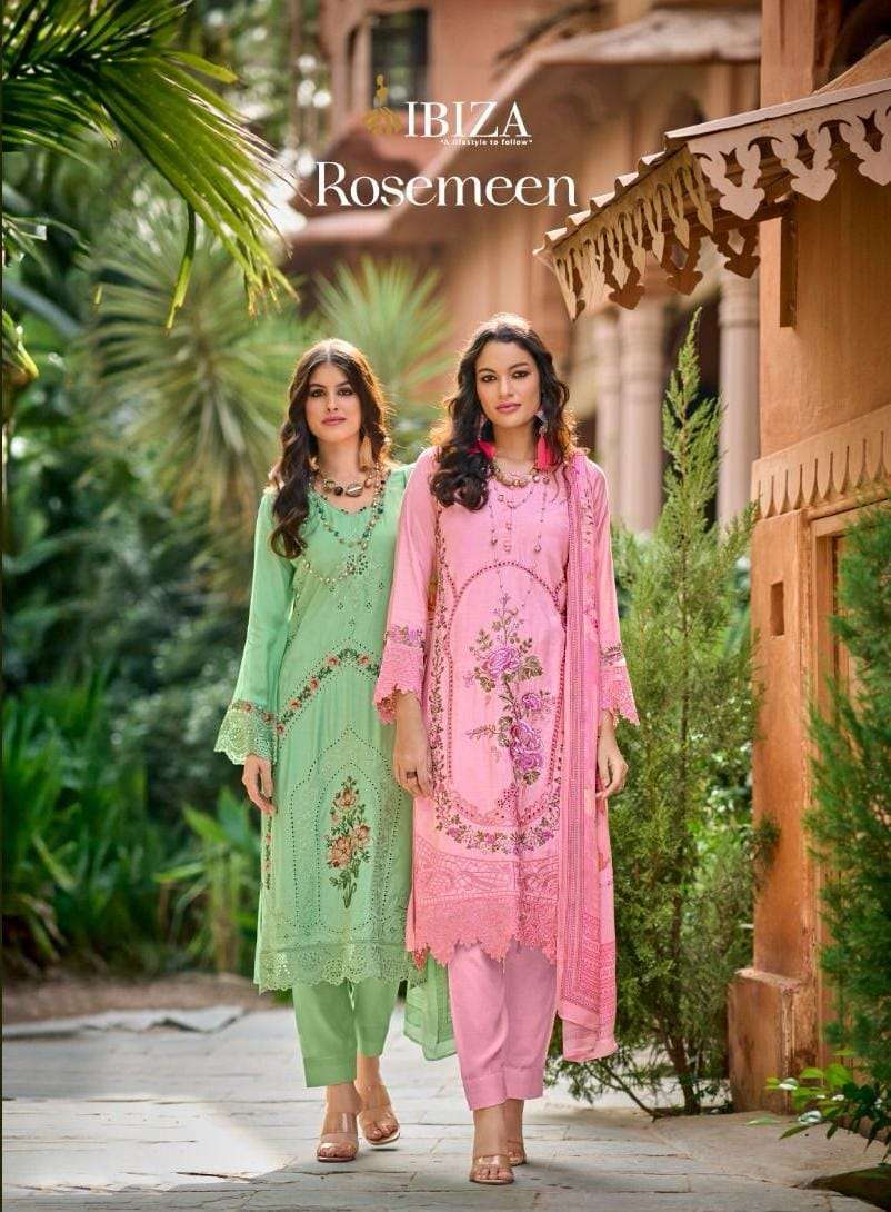 IBIZA ROSEMEEN PURE MUSLIN PAKISTANI LOOK CATLOG WHOLESALER