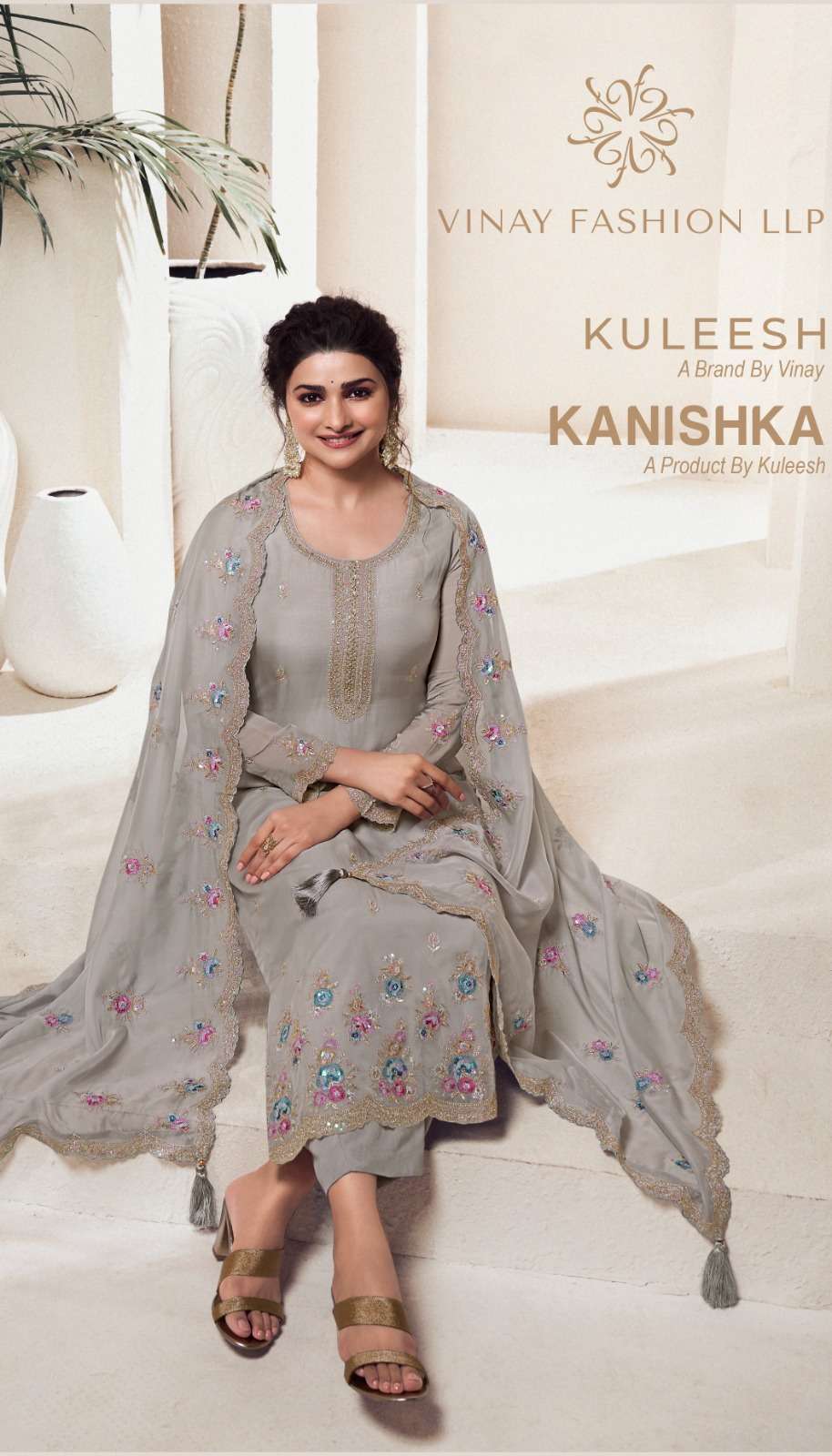 KULEESH KANISHKA BY VINAY ORGENZA SUIT CATLOG WHOLESELER