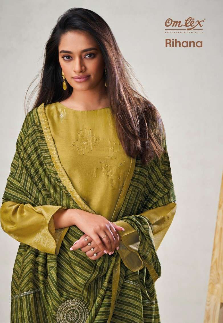 OMTEX RIHANA BRANDED CATLOG SILK JACQUARD SUIT SUPPLIER