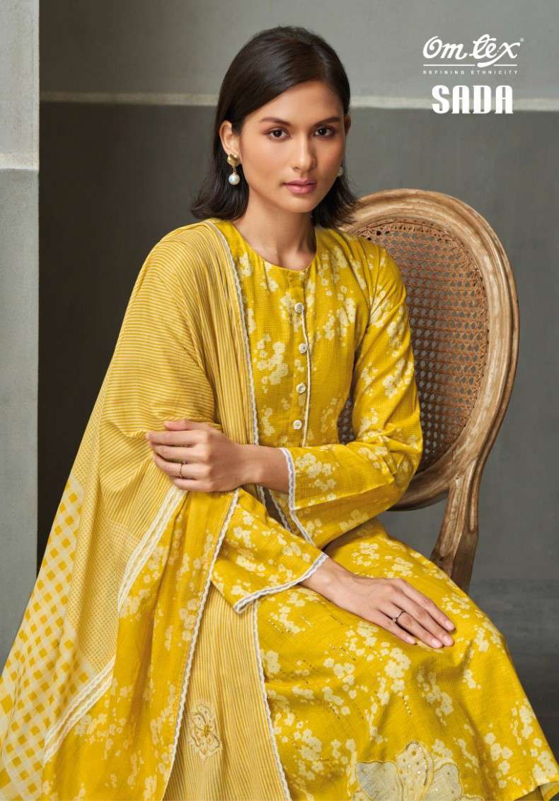 OMTEX SADA YELLOWHALDI COLOR LINEN COTTON SALWAR KAMEEZ WHOLESALER