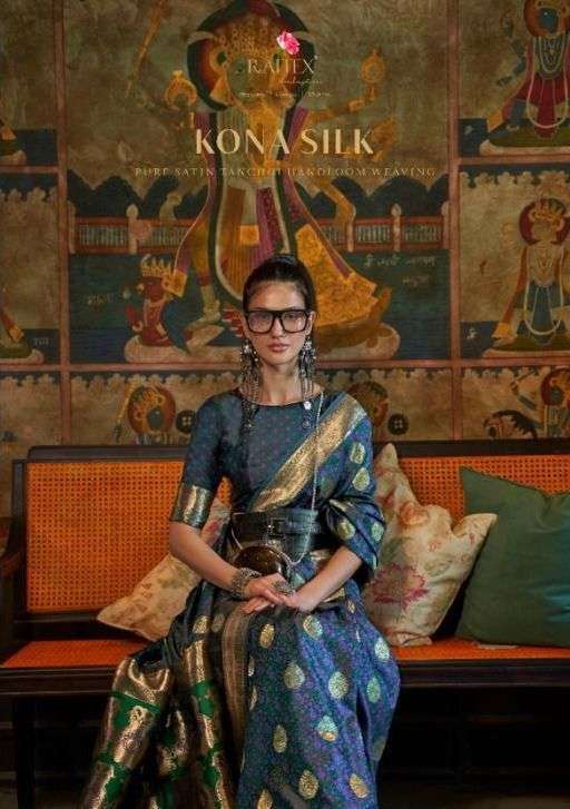 RAJTEX KONA SILK 298001-298008 SERIES HANDLOOM WEAVING SAREE SUPPLIER 