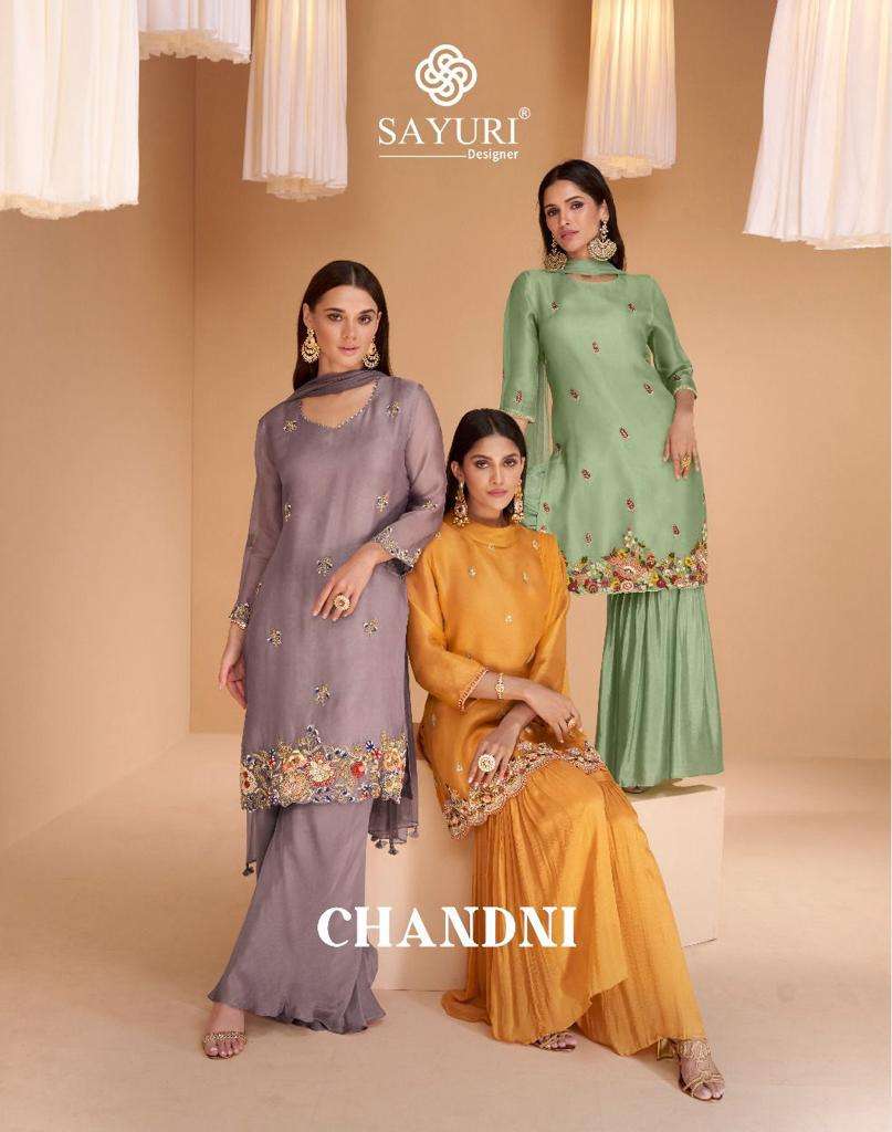 SAYURI DESIGNER  CHANDNI FANCY SHARARA SUIT BUY WHOLESALE