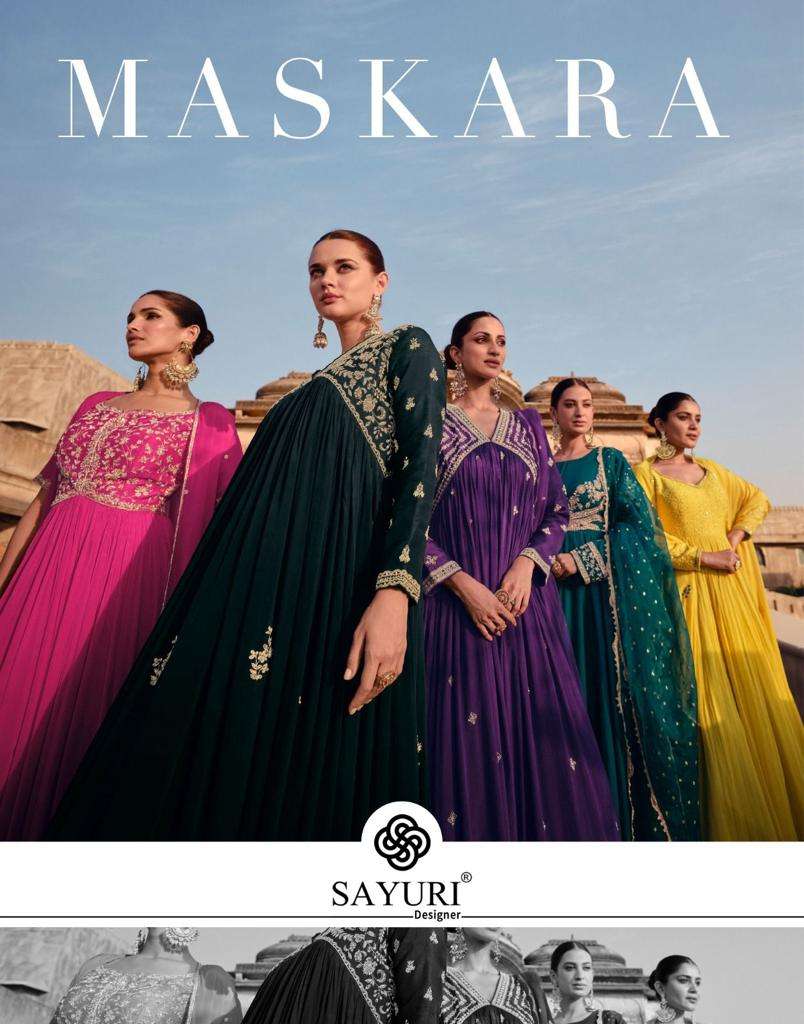 SAYURI DESIGNER MASKARA READYMADE PARTY WEAR LONG GOWN COLLECTION