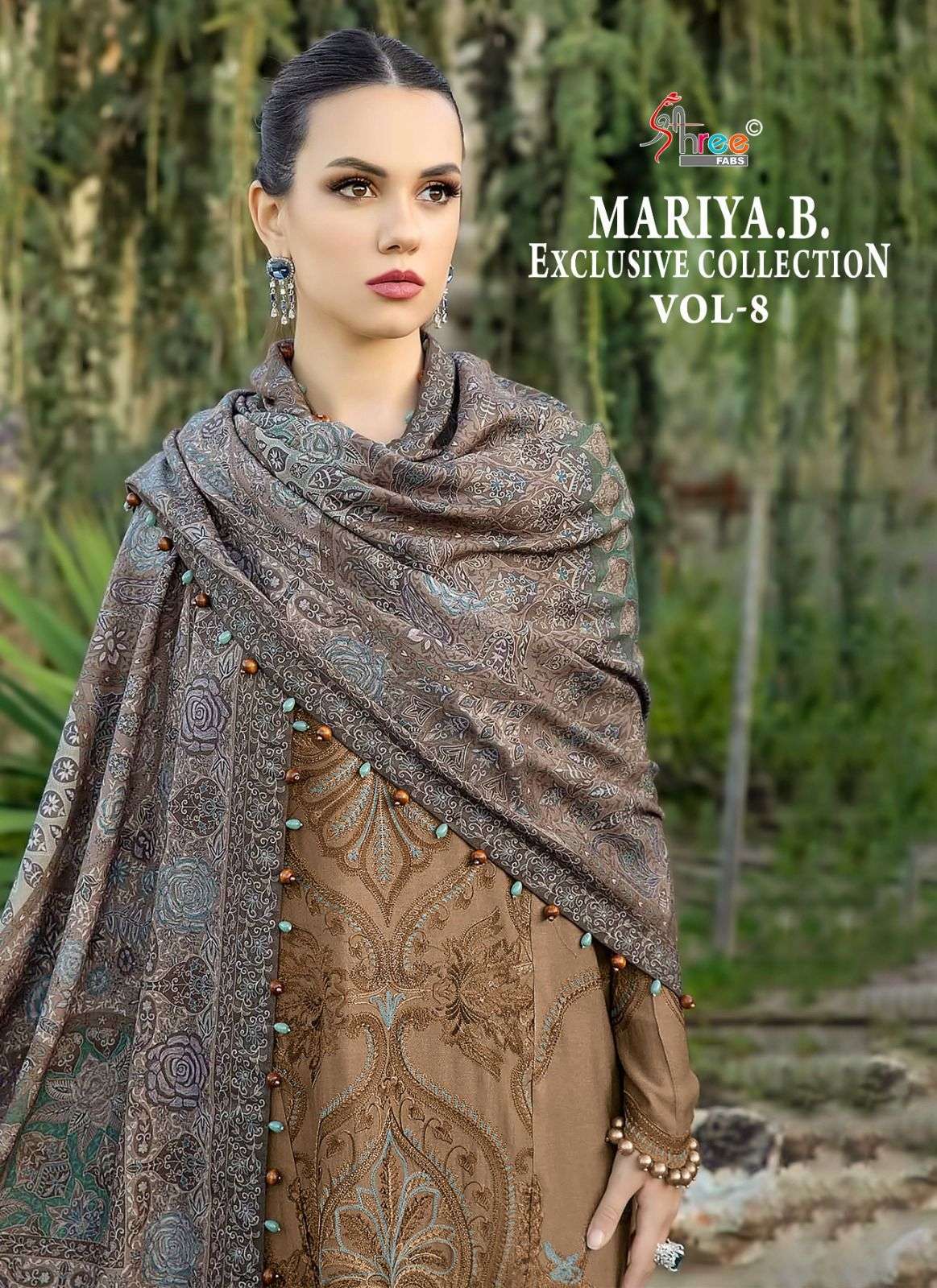 SHREE FAB MARIA B EXCLUSIVE COLLECTION VOL8 PAKISTANI UNSTICH SUIT WHOLESALER