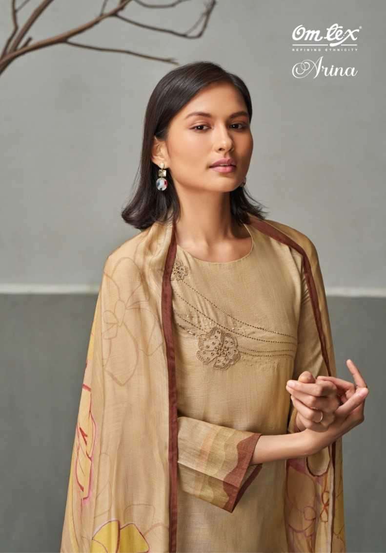 ARINA BY OMTEX LINEN PATCH HANDWORK  DRESS COLLECTION