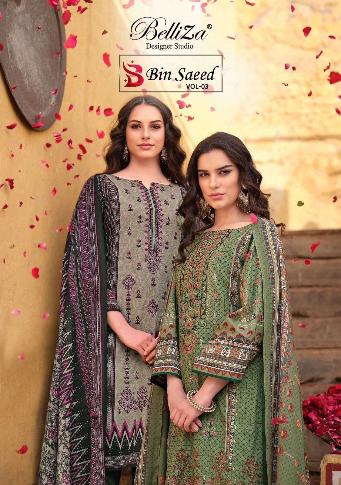 bin saeed vol 3 by belliza cotton self embrodery pakistani catlogs mal mal duppta