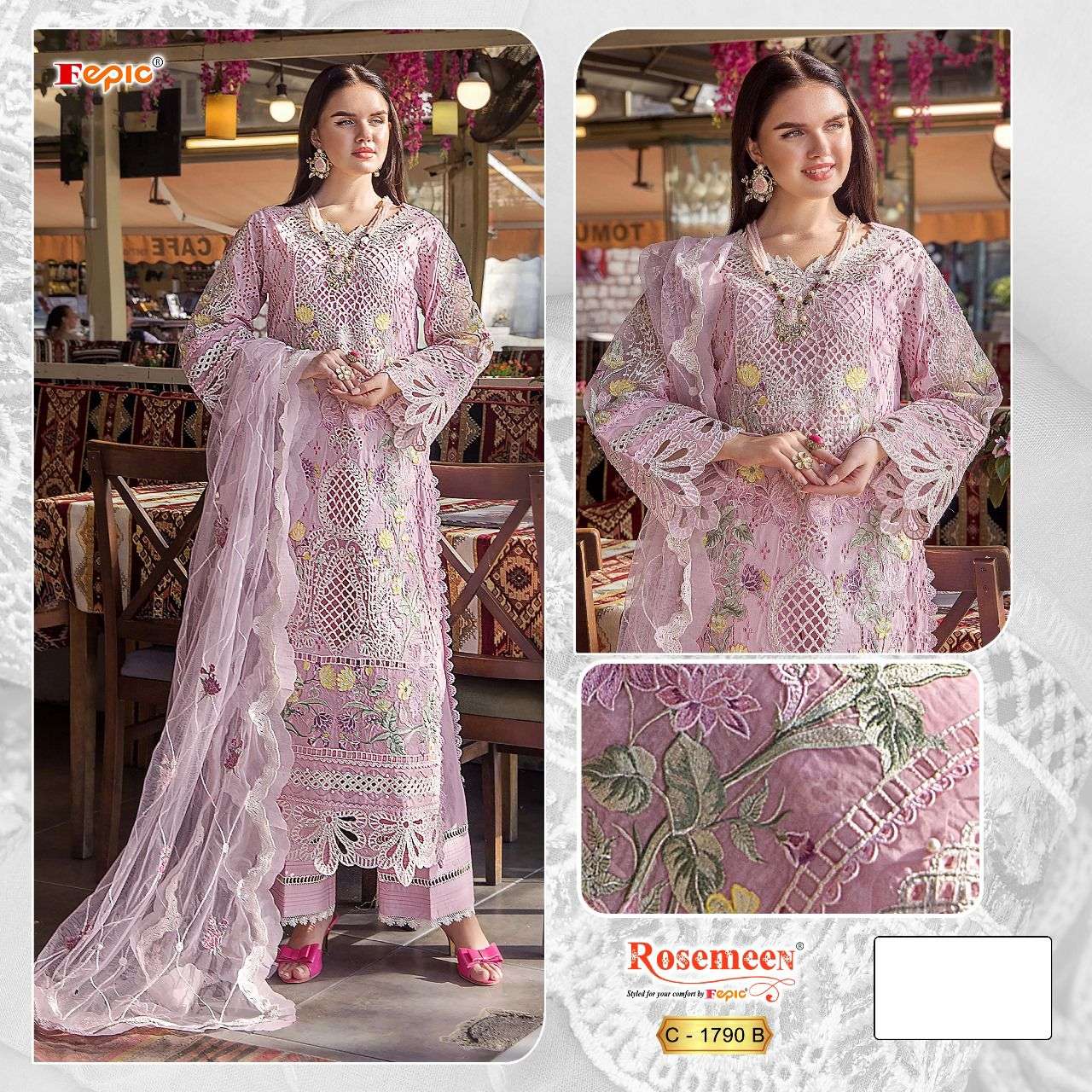 FEPIC  C 1789/1790 ROSEMEEN PAKISTANI COTTON PATCH WORK DRESS